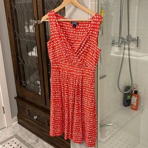 Red and white polka dot dress